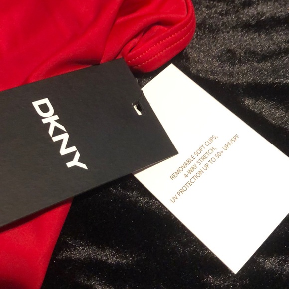 NWT DKNY Hot Red Swimsuit - Picture 3 of 7